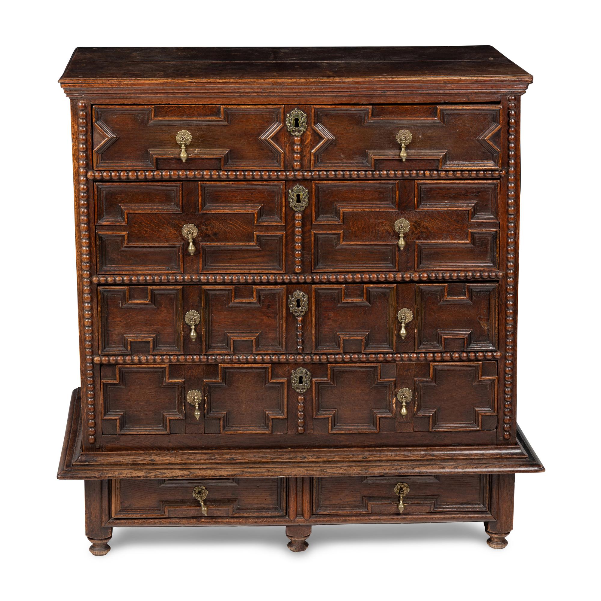 A Charles II Oak Chest of Drawers