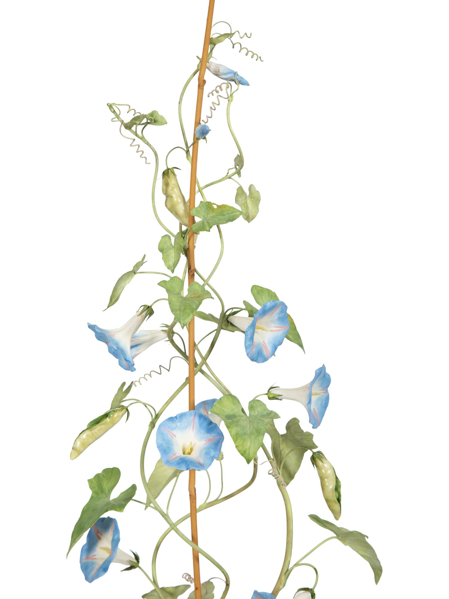 A Pair of Vladimir Kanevsky Porcelain and Painted Copper Models of Morning Glories