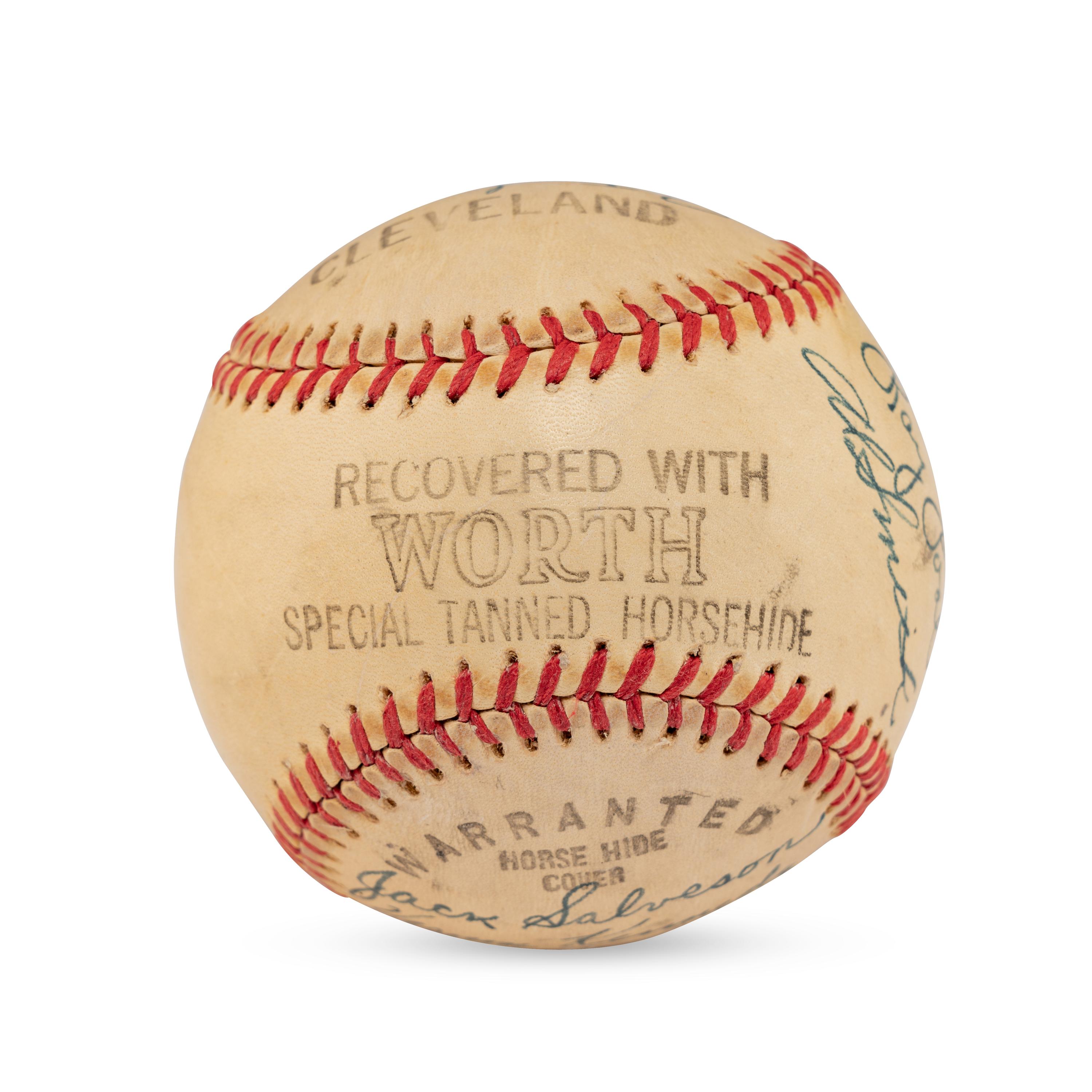 A 1943 Cleveland Indians Team Signed Autograph Baseball