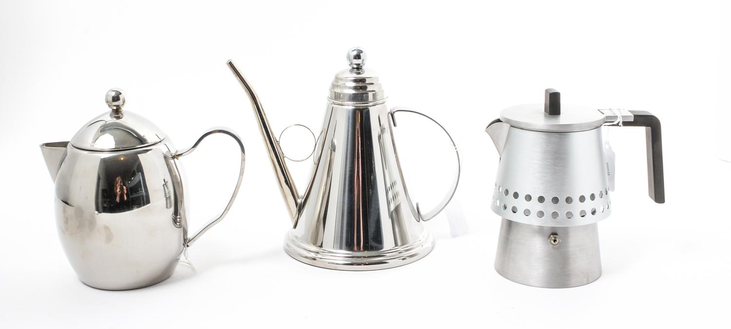 Three Tea and Coffee Articles Height of tallest 7 1/2 inches. — VARIOUS MAKERS