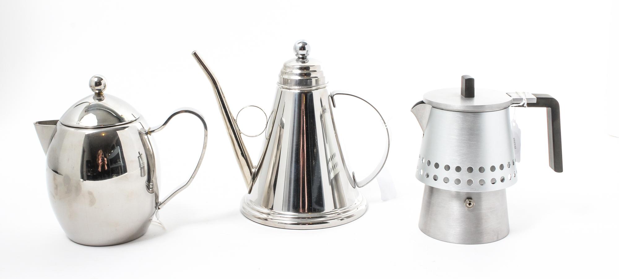 Three Tea and Coffee Articles Height of tallest 7 1/2 inches. — VARIOUS MAKERS