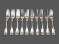 A Collection of Coin Silver Flatware