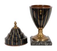 A Brass Mounted Penshell Urn