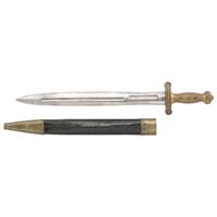 Rare Early Production Ames Model 1832 Heavy Artillery Saber & Scabbard Dated 1833 with an S HUSE Marked Hilt