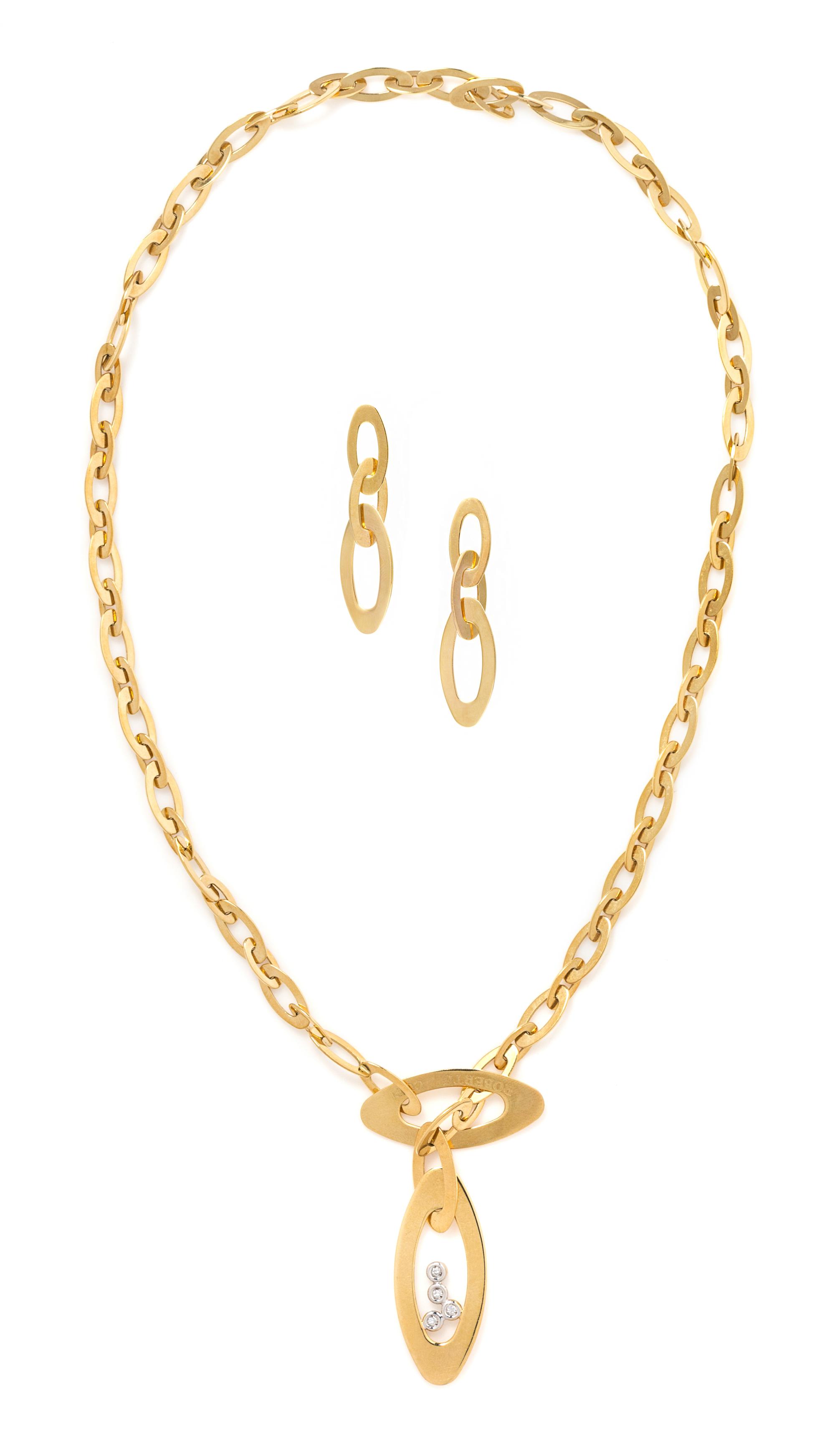 An 18 Karat Yellow Gold and Diamond Demi Parure, Roberto Coin, 24.80 dwts.