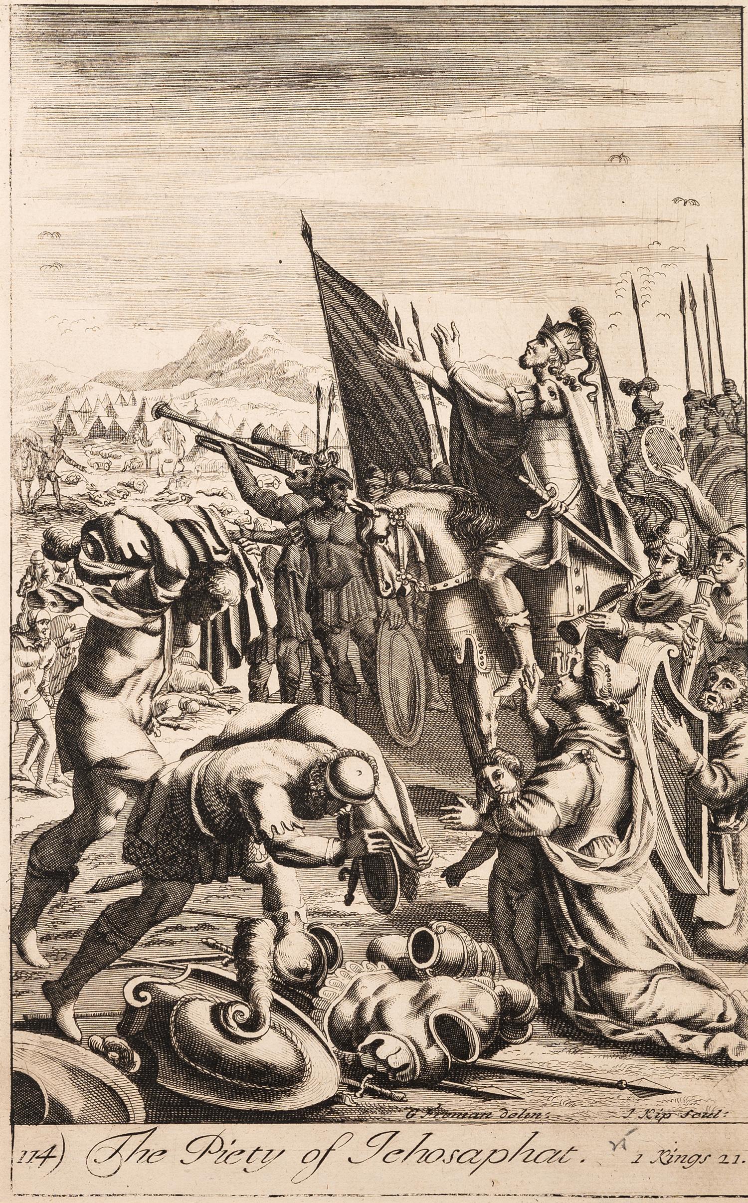 A group of five prints depicting religious scenery