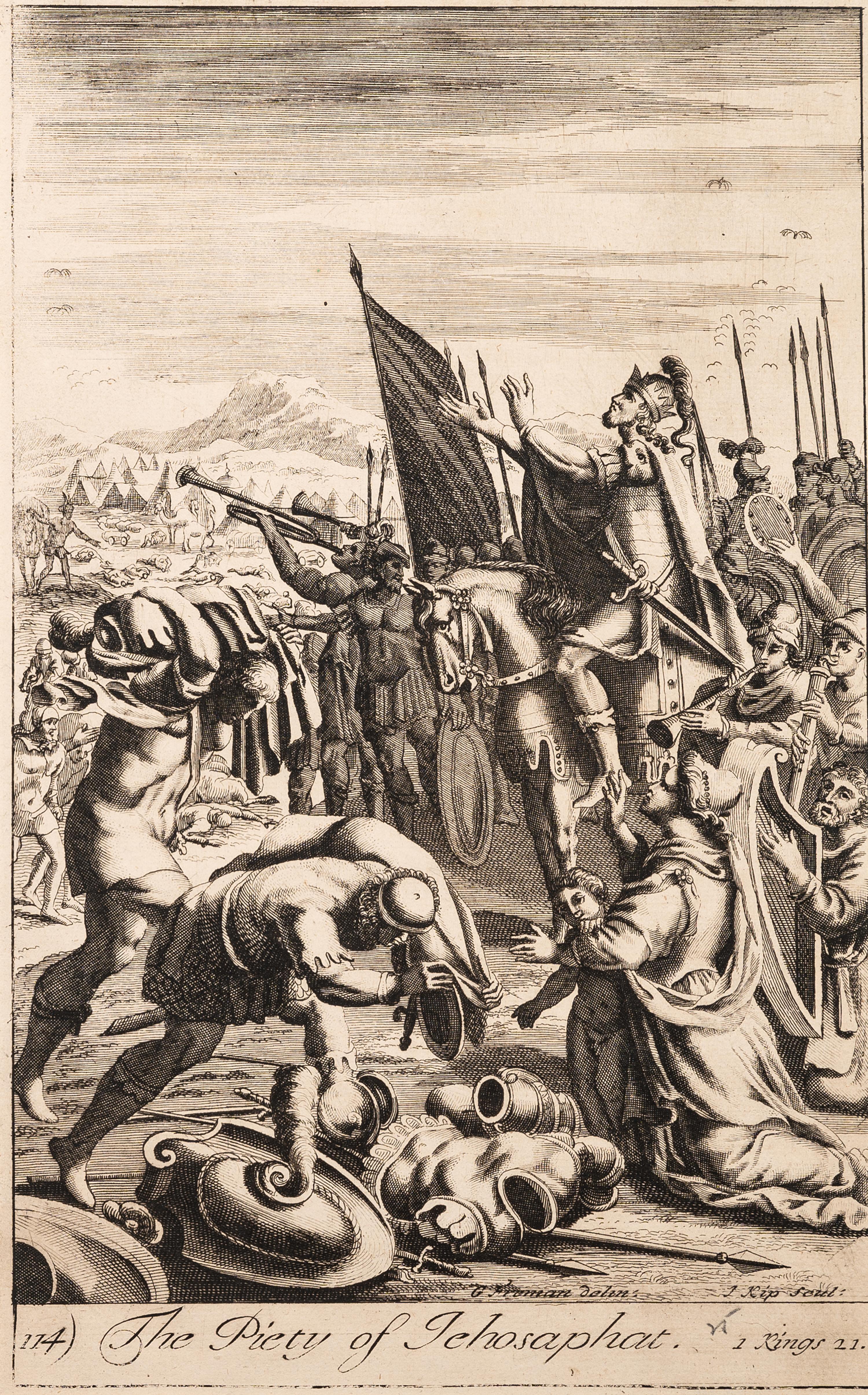 A group of five prints depicting religious scenery