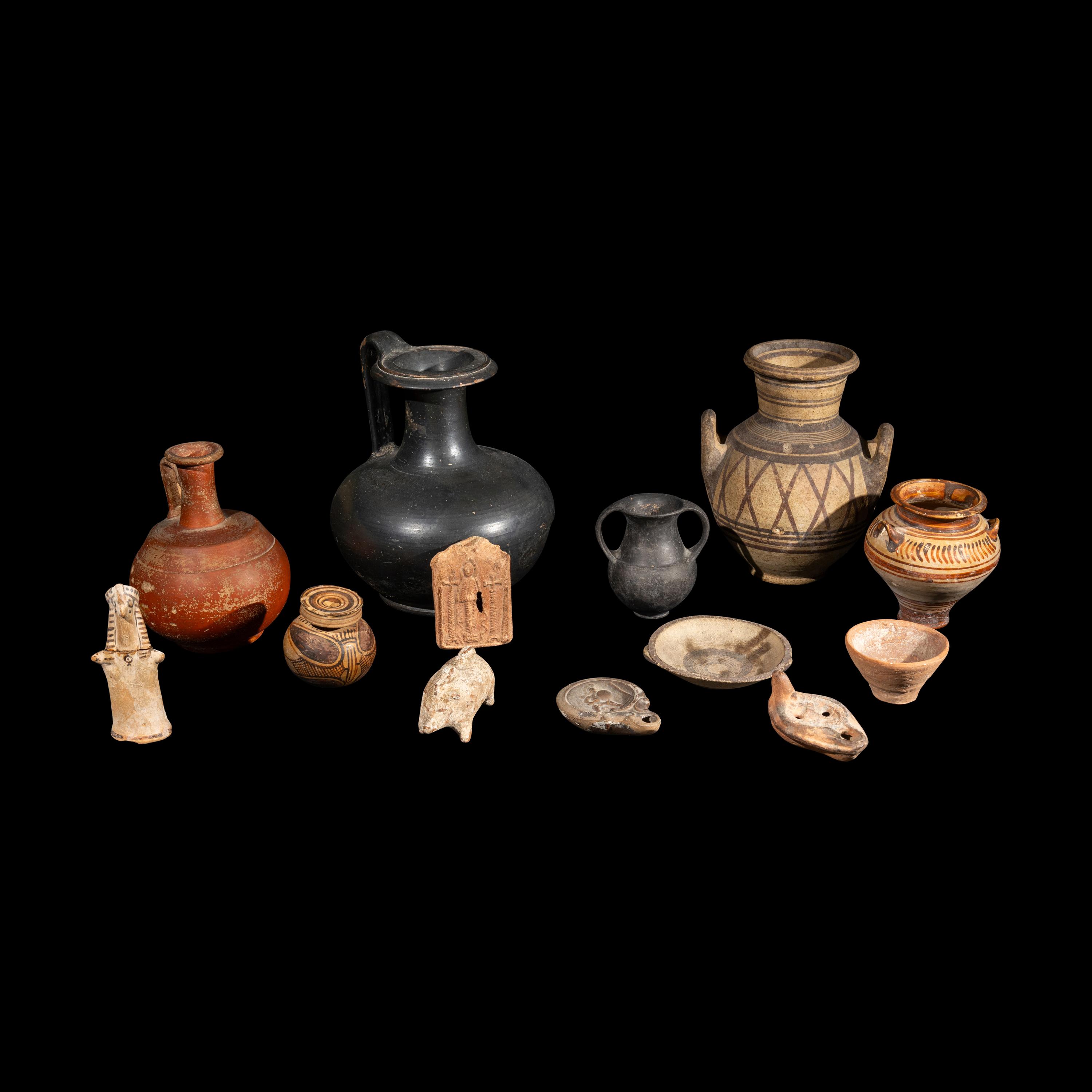 A Group of 13 Greco-Roman Terracotta Objects