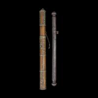 Two Tibetan Metal Pen or Stick Incense Cases 藏傳香筒兩隻