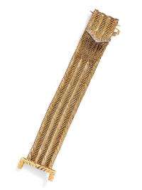 An 18 Karat Yellow Gold and Diamond Belt Motif Bracelet,