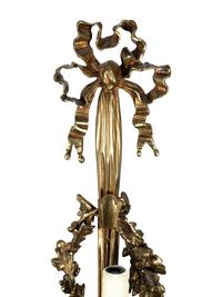 A Pair of Louis XVI Style Gilt Metal Three-Light Sconces