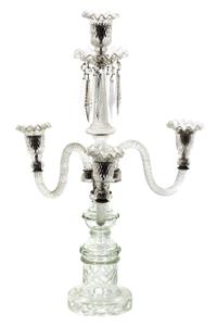 A Victorian Glass Four-Light Candelabrum Height 23 inches. — LATE 19TH CENTURY