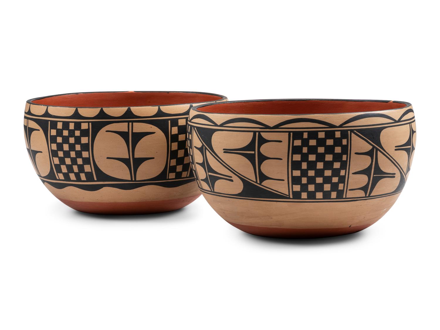 Pair of Pottery Dough Bowls