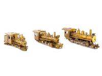 A Group of Three Brass Locomotives