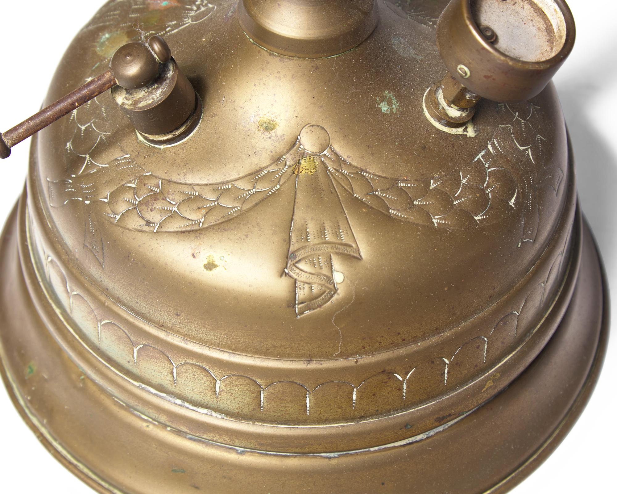 A French Brass Kerosene Pressure Lamp