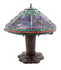 A Tiffany Studios Style Leaded Glass Lamp