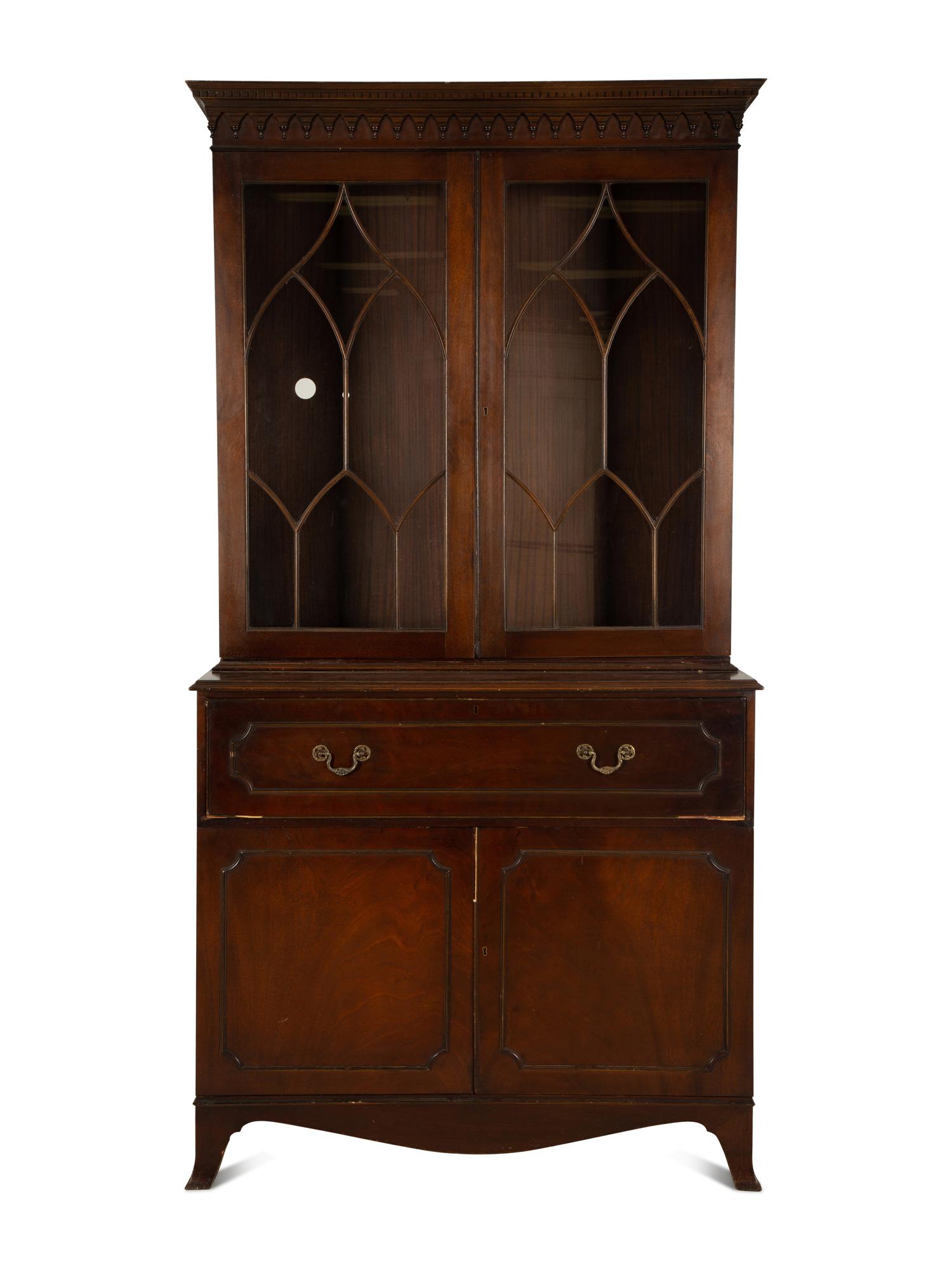A Regency Style Mahogany Secretary Bookcase