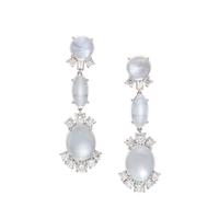 MOONSTONE AND DIAMOND EARRINGS