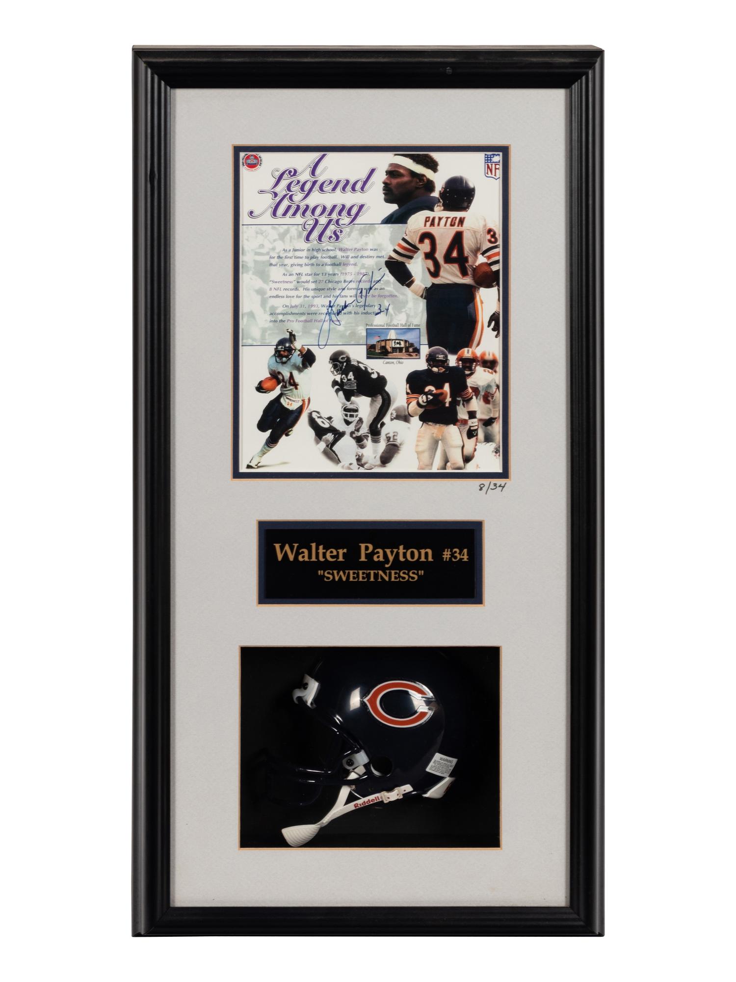A Walter Payton Signed Autograph Display,