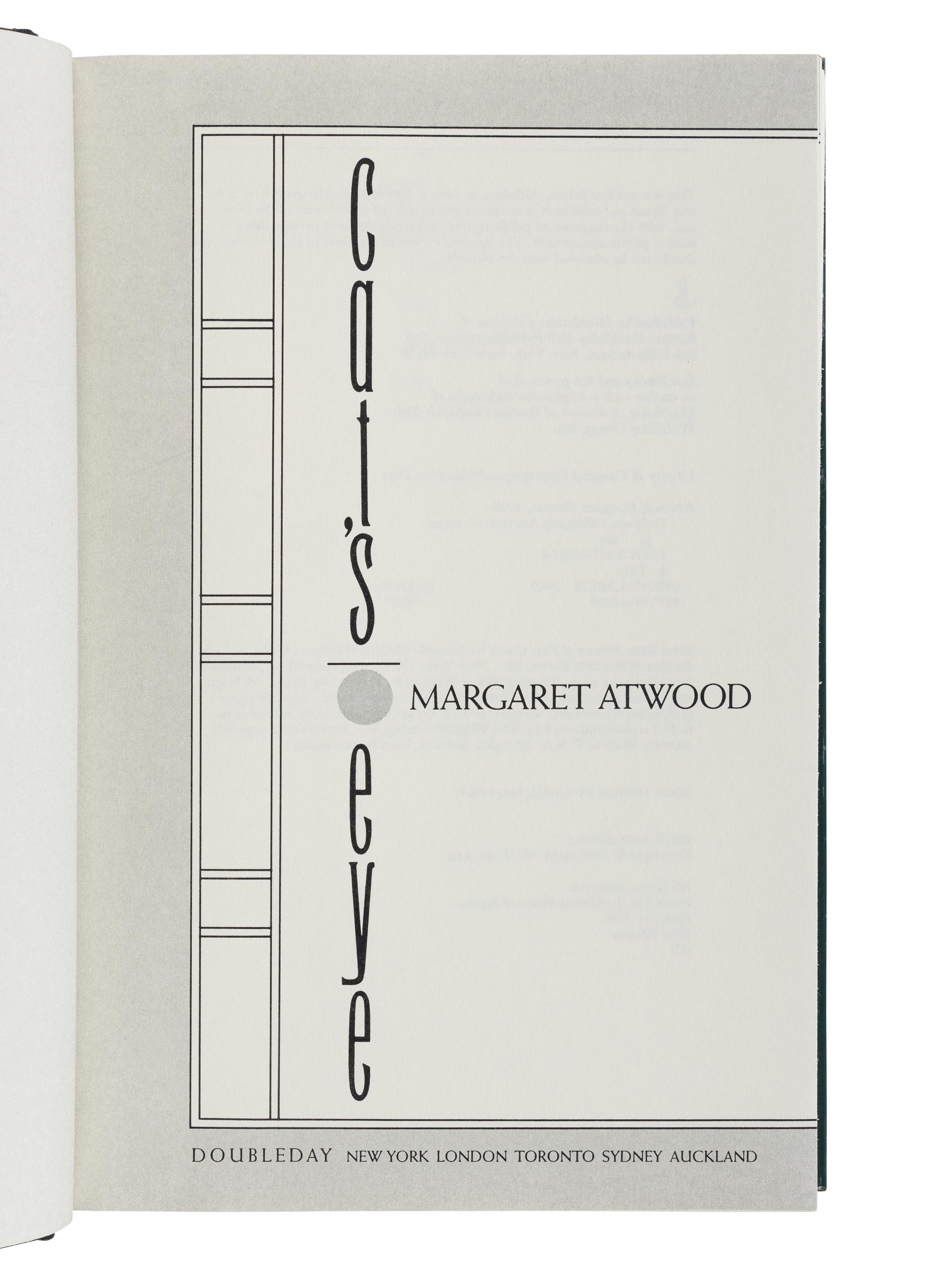 ATWOOD, Margaret (b. 1939). A group of 3 LIMITED OR FIRST EDITIONS of Atwood’s works, comprising: