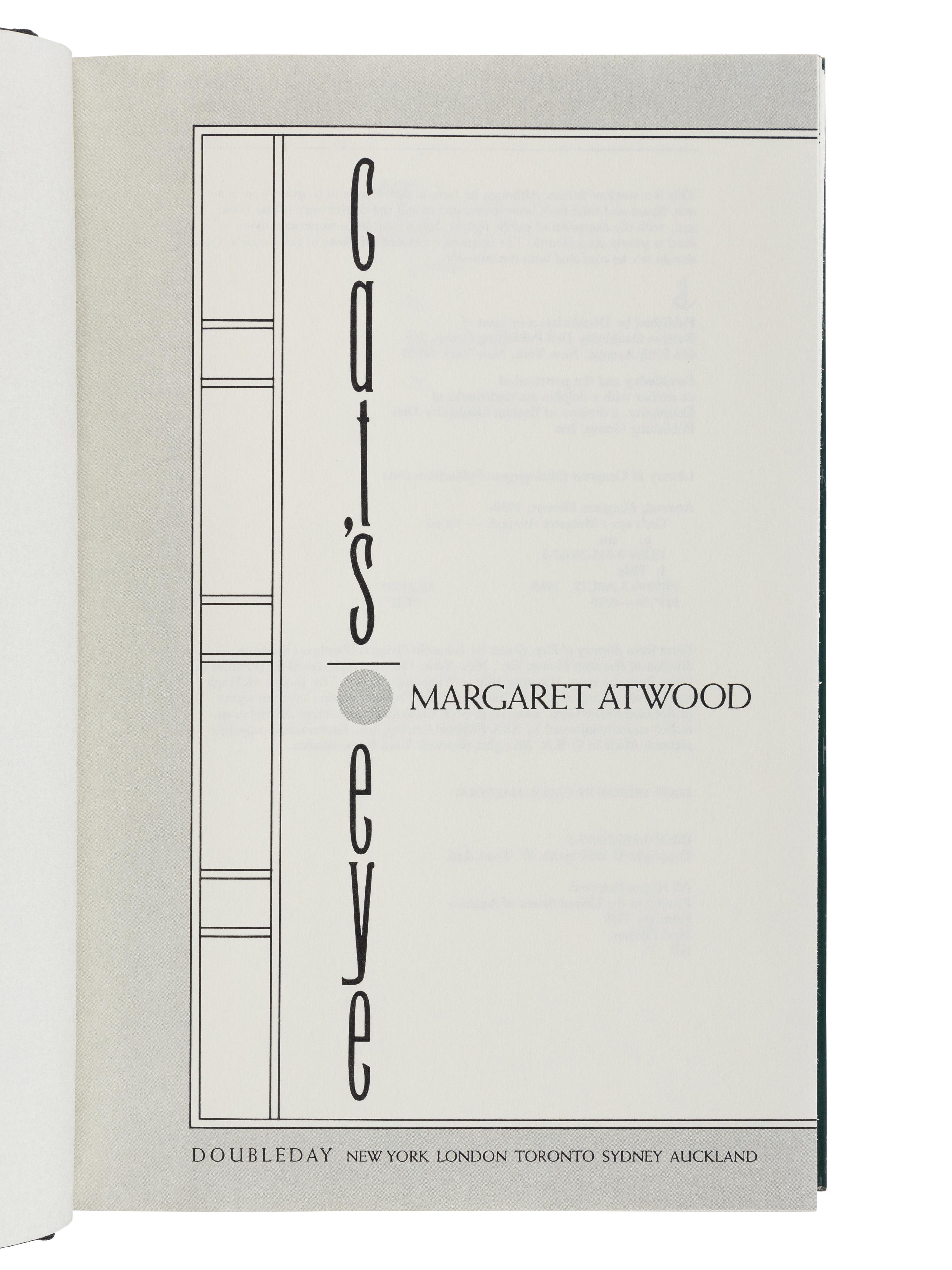 ATWOOD, Margaret (b. 1939). A group of 3 LIMITED OR FIRST EDITIONS of Atwood’s works, comprising:
