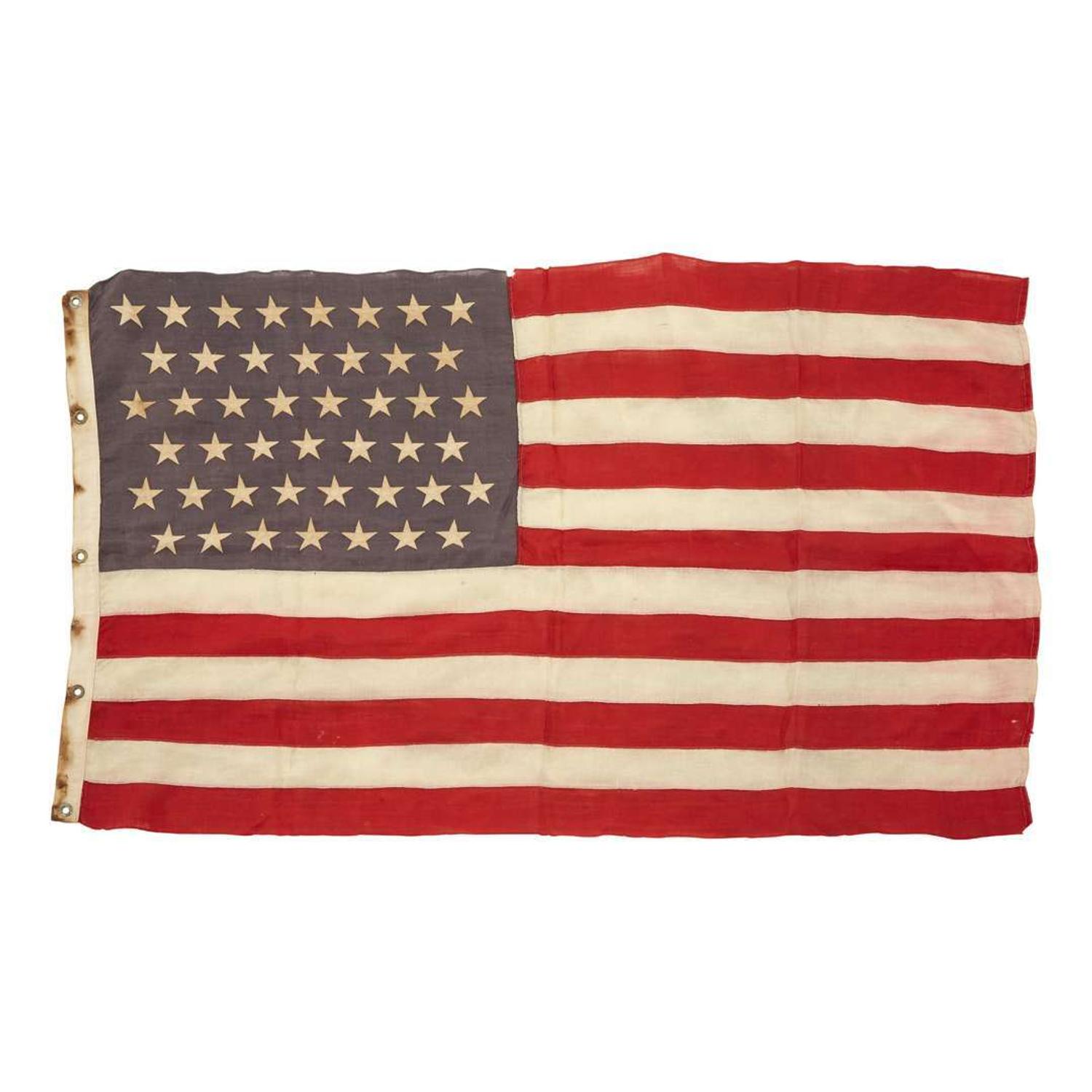 Group of four 45-Star American Flags commemorating Utah statehood 1896-1908