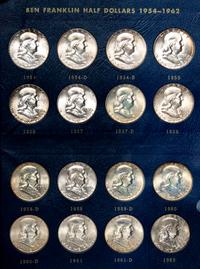 A Collection of Thirty-Five Benjamin Franklin 50c Coins