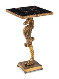 A Neoclassical Style Gilt Bronze Marble-Top Side Table