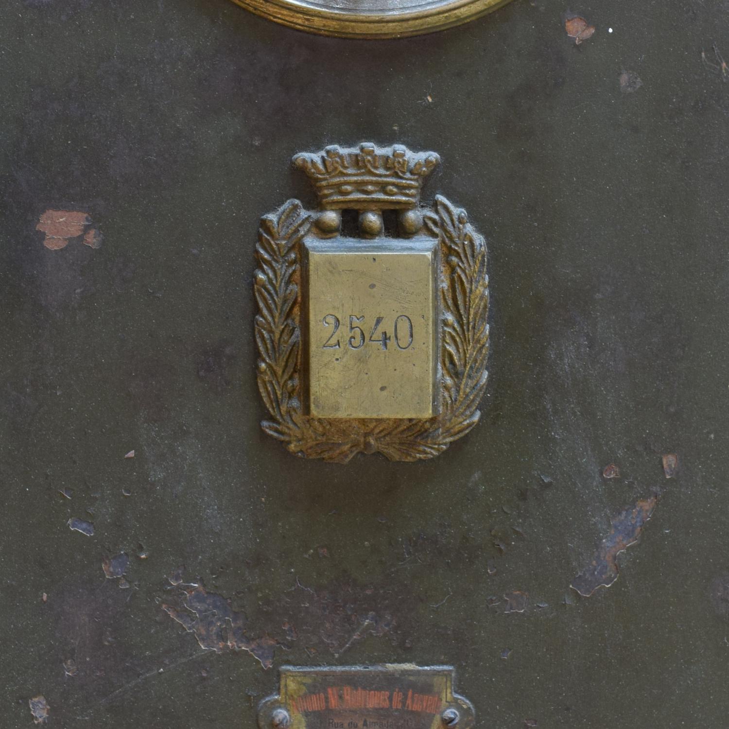 An Iron, Brass, and Wood Safe 24" W x 19" D x 53.5" H — Spain, Circa 1900