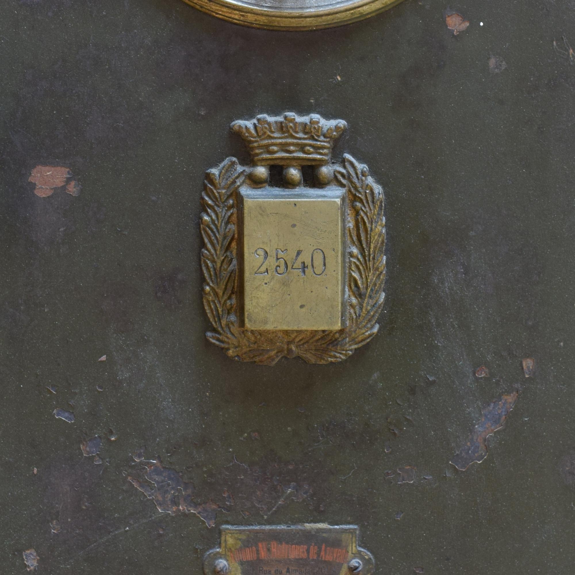 An Iron, Brass, and Wood Safe 24" W x 19" D x 53.5" H — Spain, Circa 1900