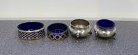 Two American Silver Salts, Gorham Mfg. Co., Providence, RI, together with two similar examples, three with blue glass liner.