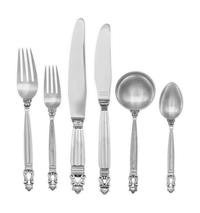 A Danish Silver Flatware Service (Not on original listing. )
