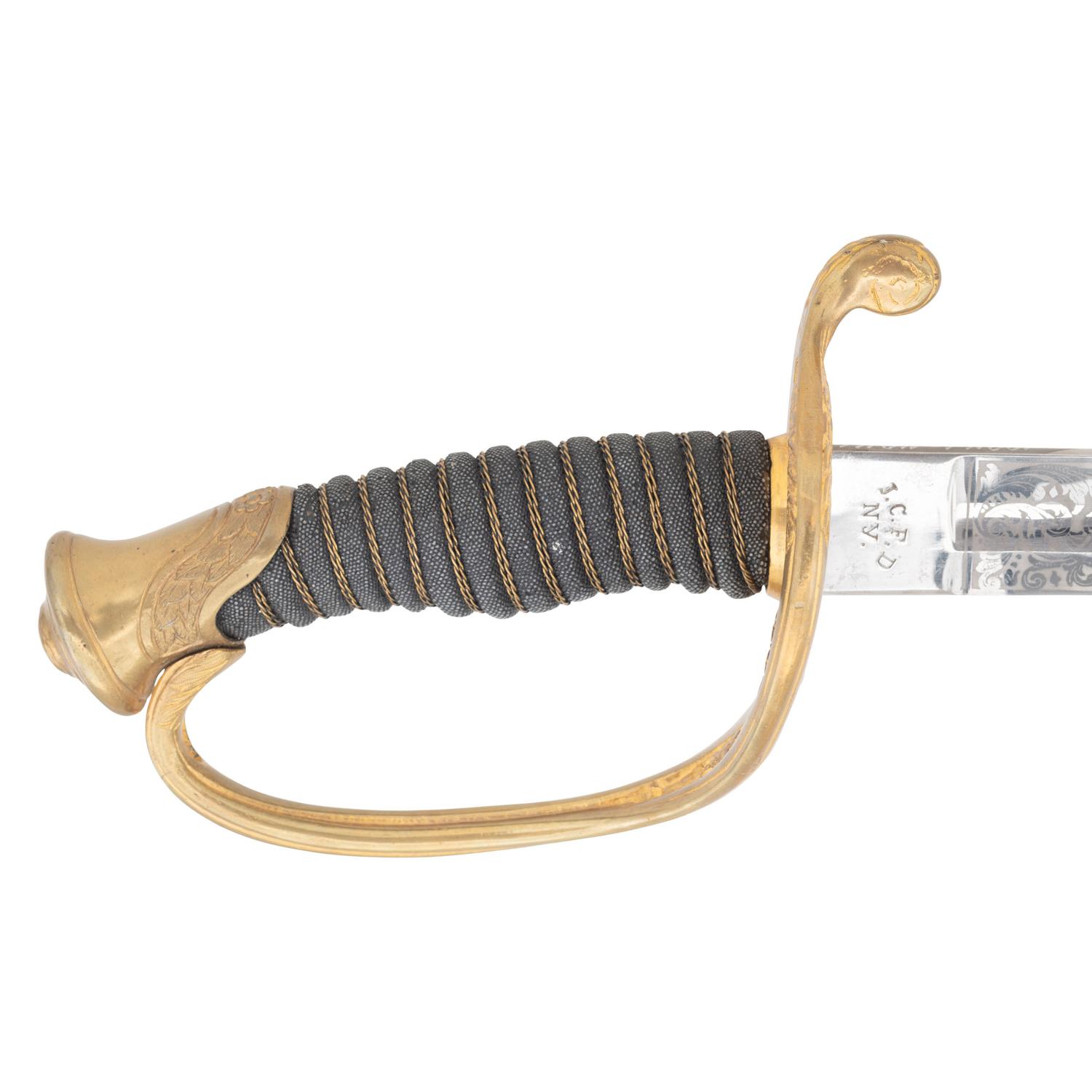 Fine Clauberg US Model 1850 Foot Officers Sword Retailed by JCF Deecken of New York