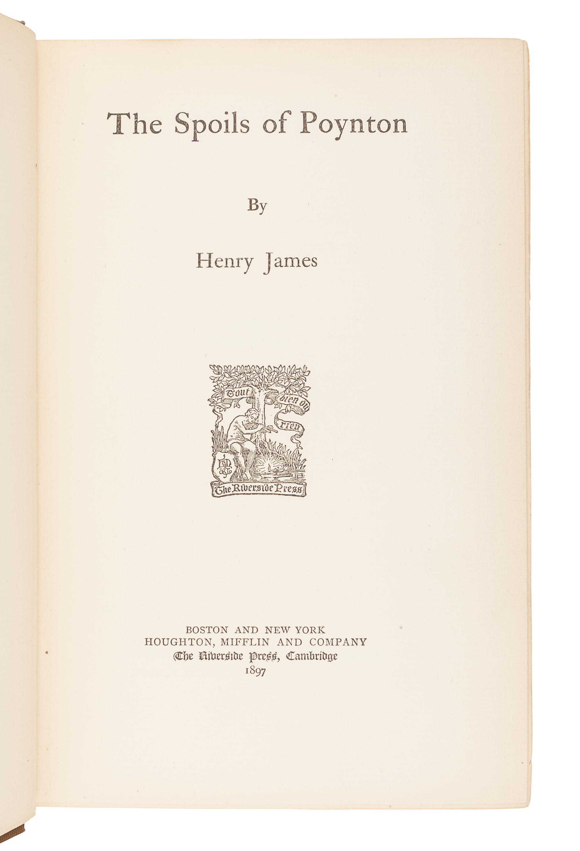 JAMES, Henry (1843-1916). A group of 3 works by JAMES, comprising,