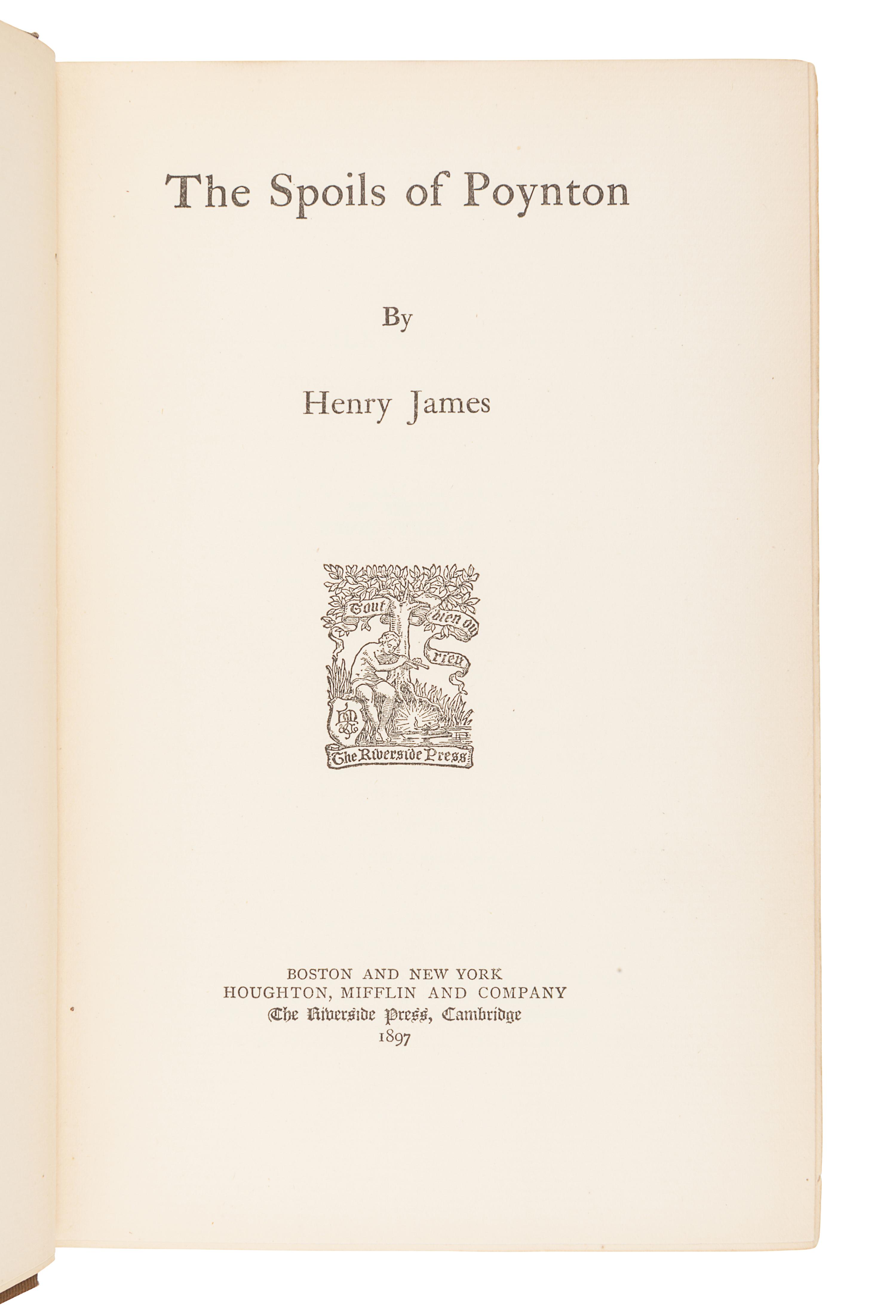 JAMES, Henry (1843-1916). A group of 3 works by JAMES, comprising,