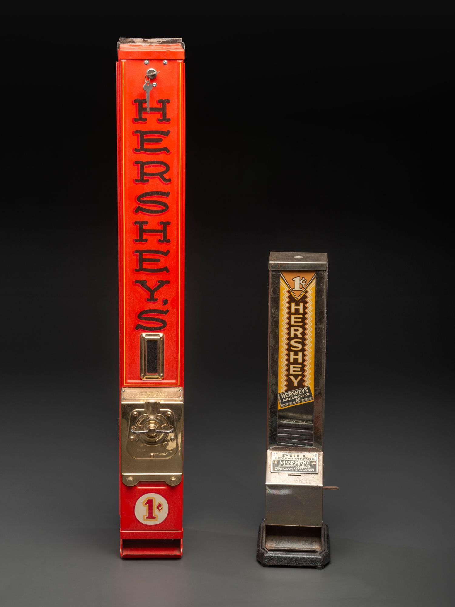 Two Hershey's One Cent Coin Operated Candy Dispensers