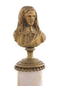 A Pair of French Gilt Metal and Marble Portrait Busts