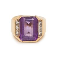 AMETHYST AND DIAMOND RING