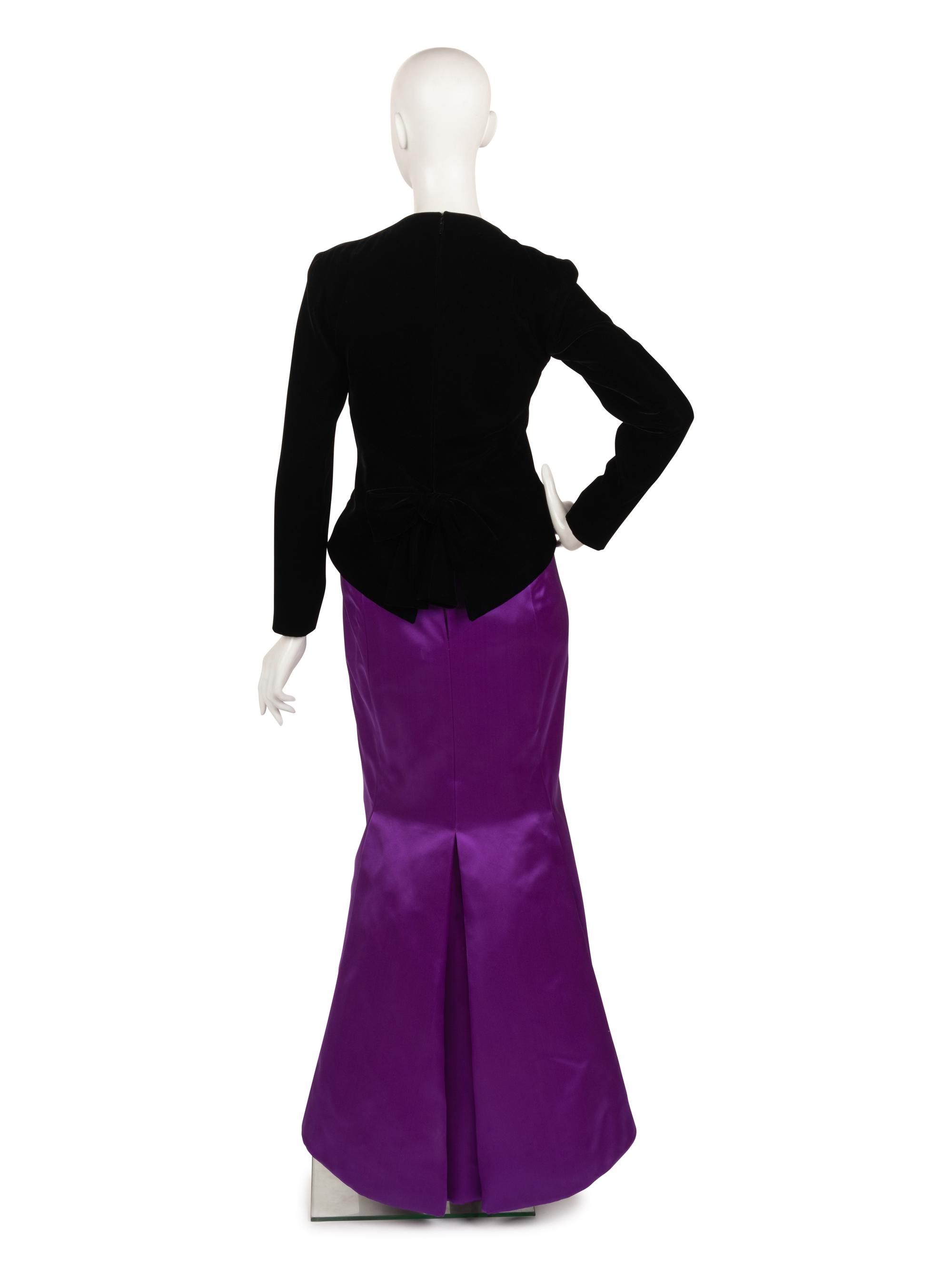 Christian Dior Haute Couture Velvet and Satin Evening Dress, Fall/Winter 1987-88