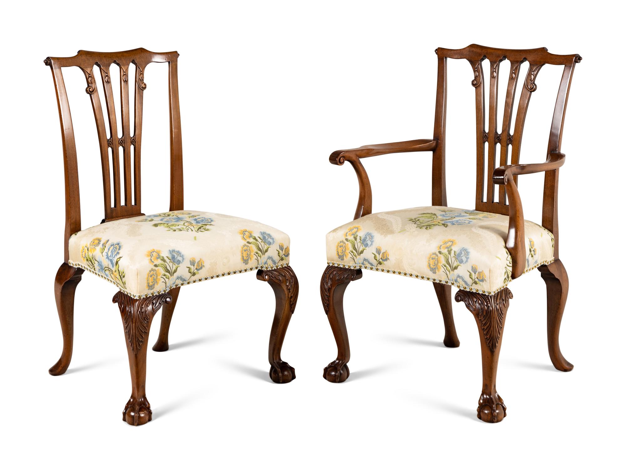 A Set of Twelve George III Style Mahogany Dining Chairs