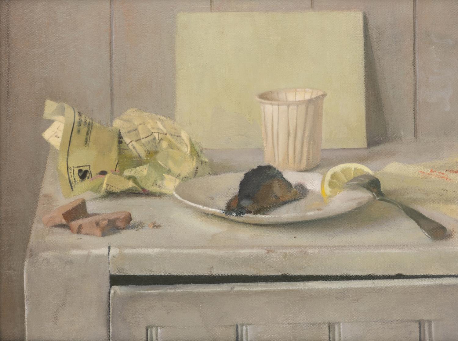 Still Life with Kippered Herring & Slice of Lemon on a Plate , 1988