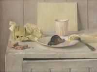 Still Life with Kippered Herring & Slice of Lemon on a Plate , 1988