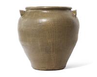 A Rare And Large David Drake Alkaline Glazed Two-Handled Stoneware Storage Jar