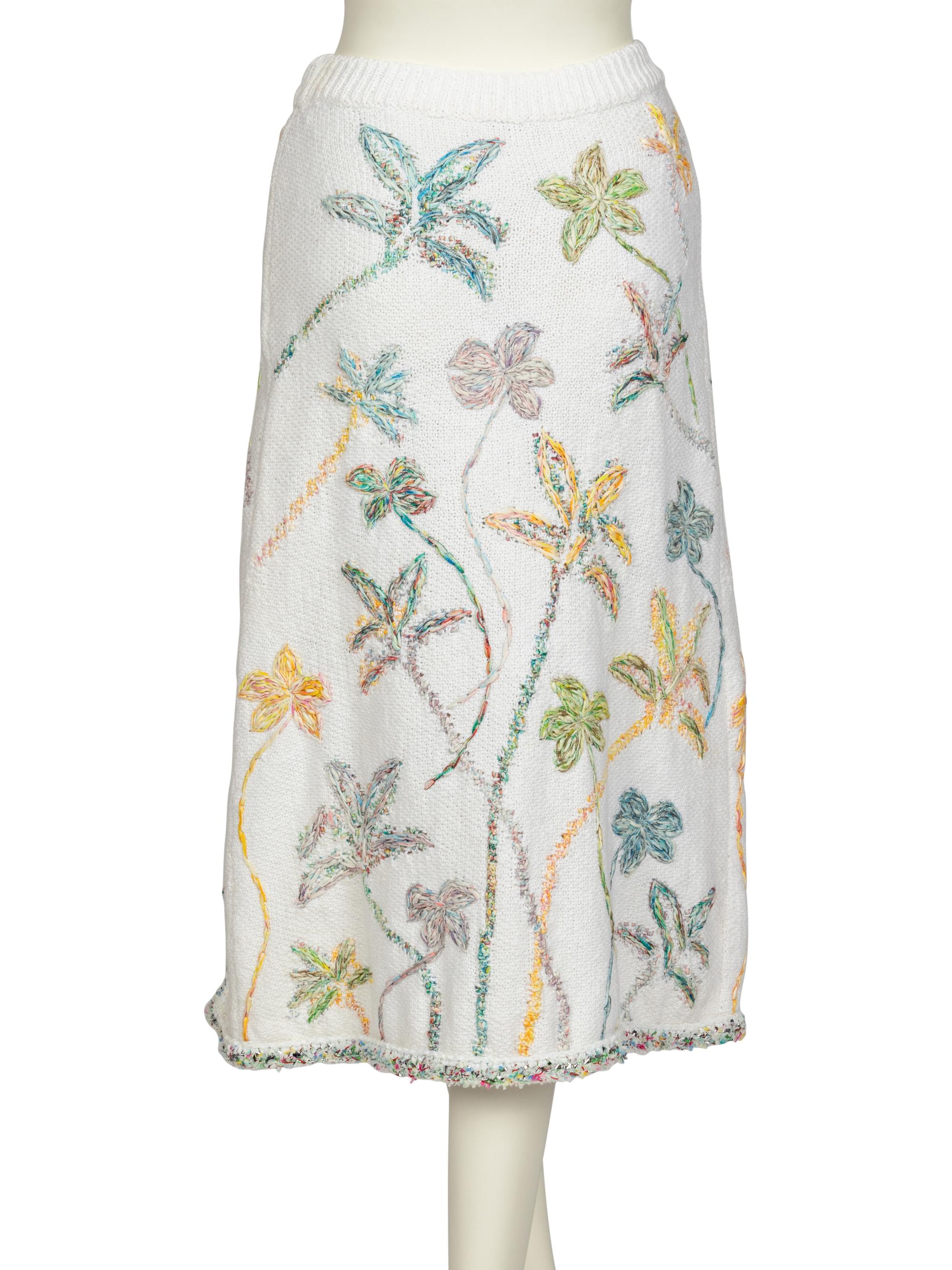 Chanel Embroidered Two-Layer Skirt, 2019