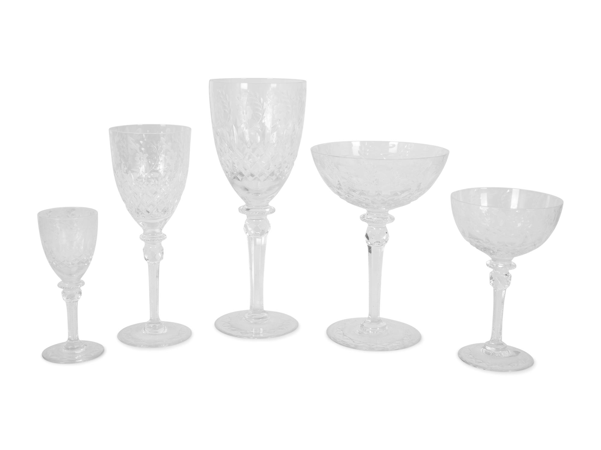 A 53-Piece Part Set of Rogaška Gallia Crystal Stemware — 20TH CENTURY