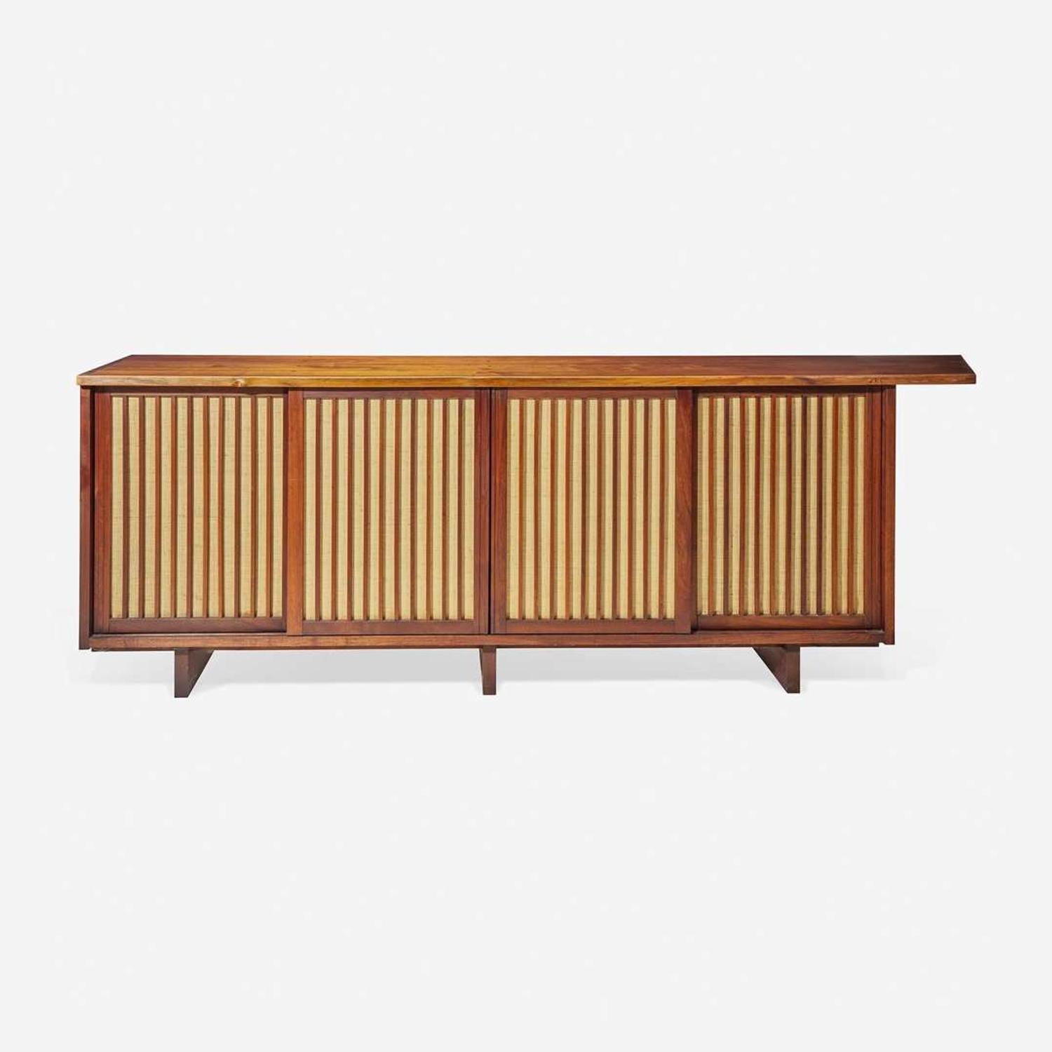 George Nakashima (American, 1905-1990) Special Four-Door Sliding-Door Cabinet, New Hope, Pennsylvania, 1964