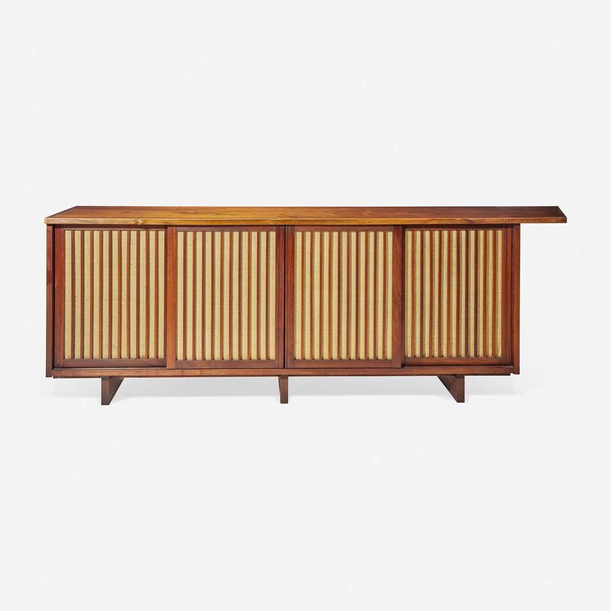 George Nakashima (American, 1905-1990) Special Four-Door Sliding-Door Cabinet, New Hope, Pennsylvania, 1964