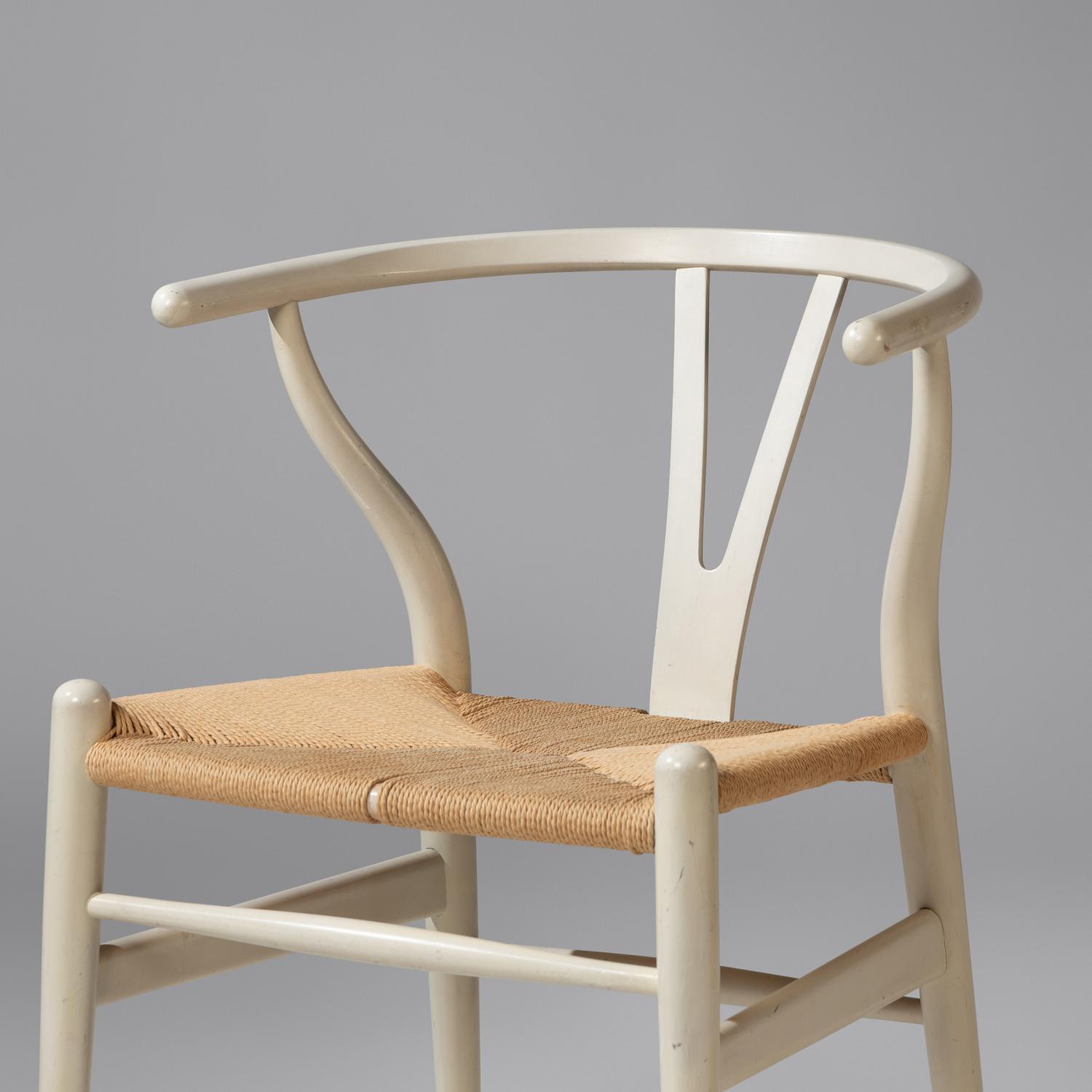 Wishbone chairs, pair, model CH24 and ottoman, 1950 / 1969-1980 Carl Hansen & Søn, Denmark