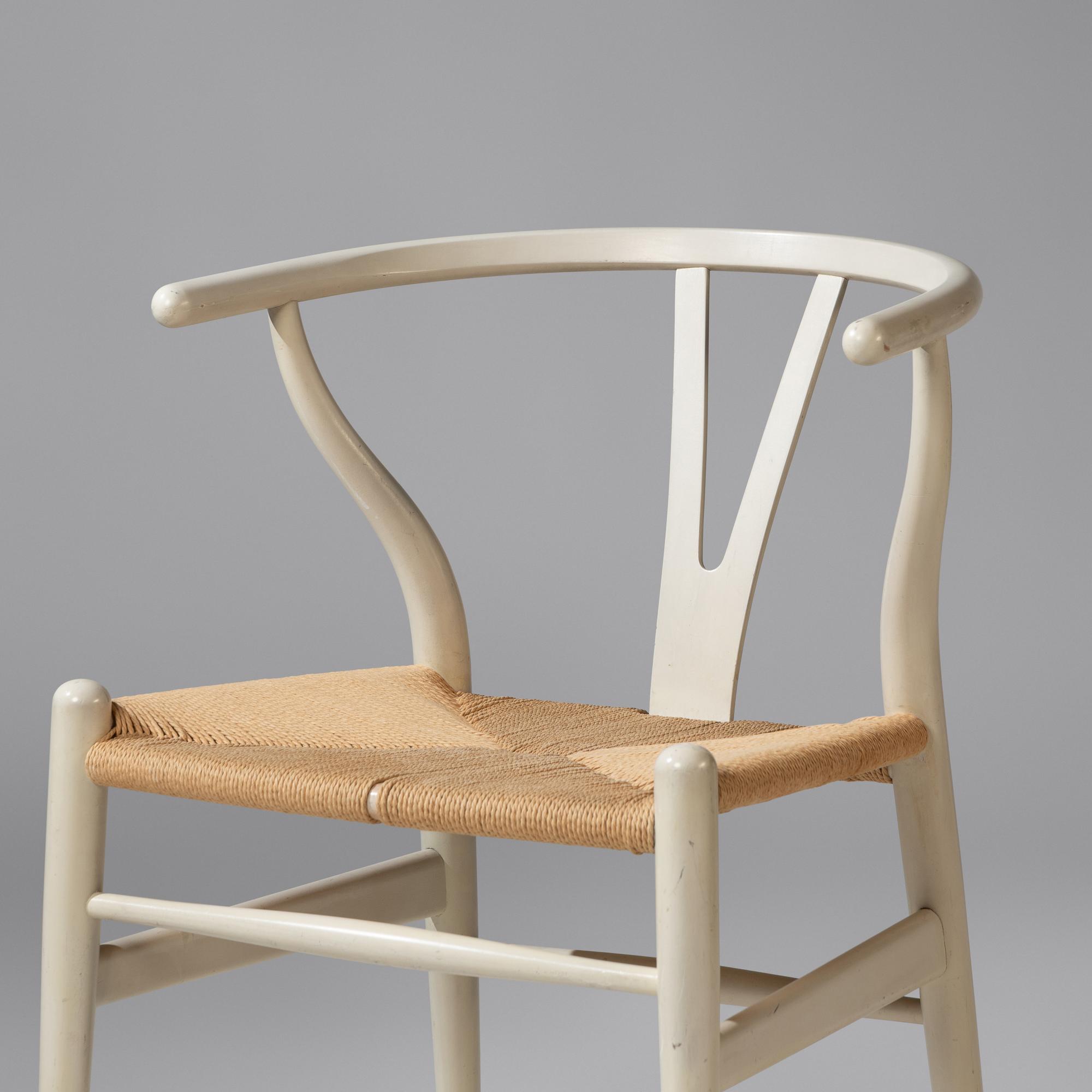 Wishbone chairs, pair, model CH24 and ottoman, 1950 / 1969-1980 Carl Hansen & Søn, Denmark