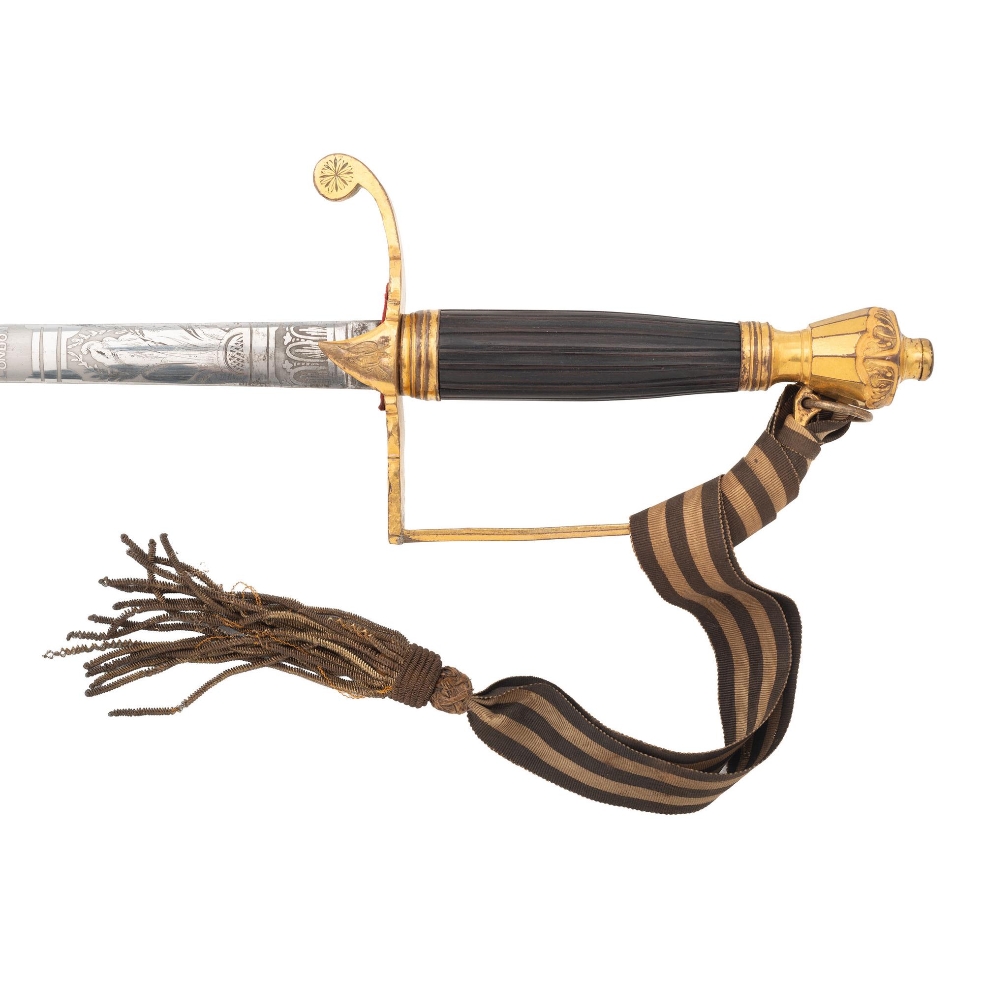 Fine Victorian Gilt Hilt & Etched Blade Court Sword by Charles Webb